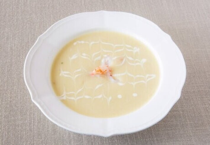 Крем-суп из цветной капусты с креветками