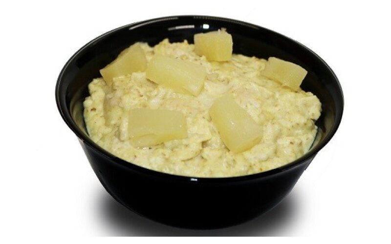 Овсяная каша на сливках с карри и ананасом