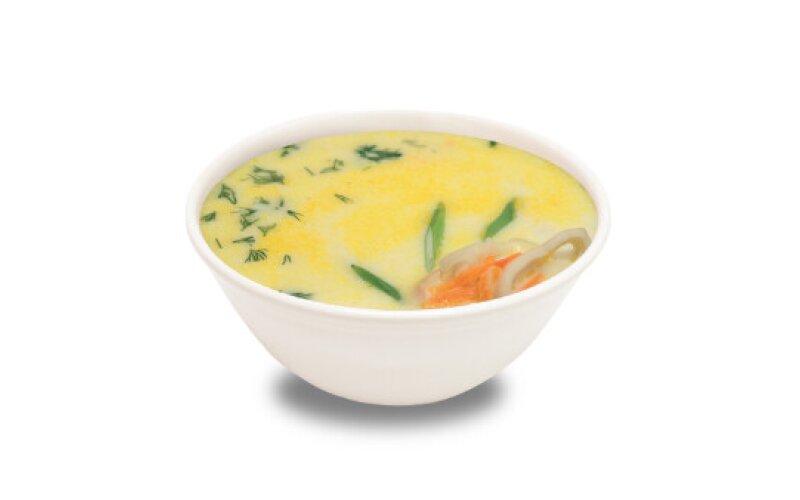 Суп сырный с кальмаром