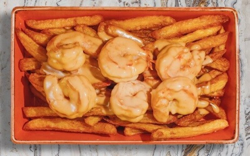 Картофель с креветками