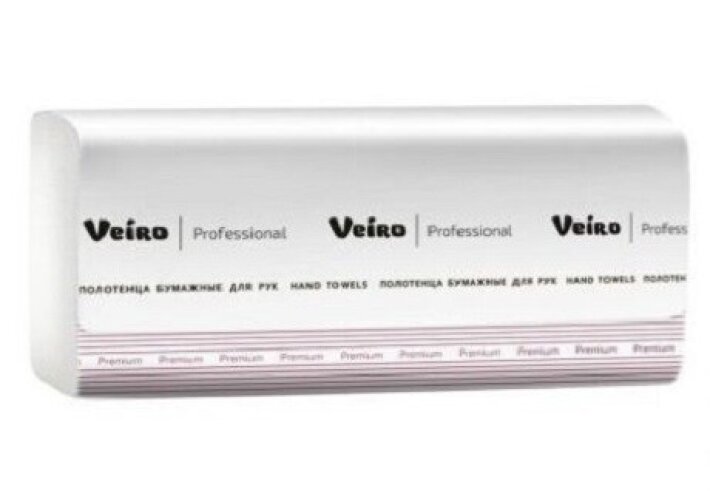 Полотенца бумажные 2 сл  Veiro Professional Lite 200 л (белые)