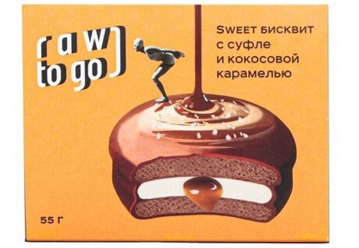 Sweet бисквит с суфле и кокосовой карамелью Raw To Go