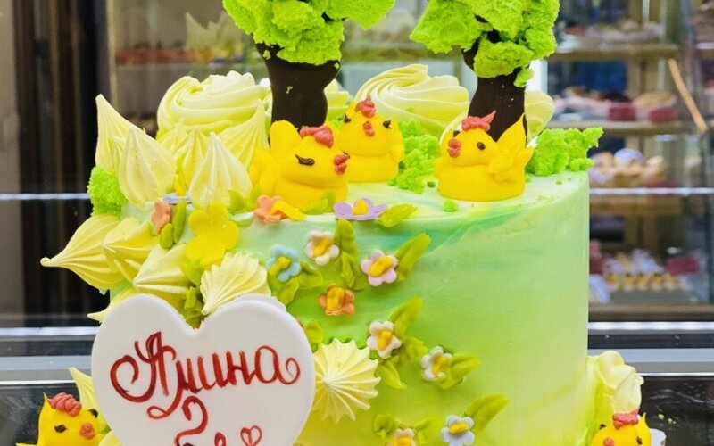 Торт № 266 Праздничный, уточки, зефирки