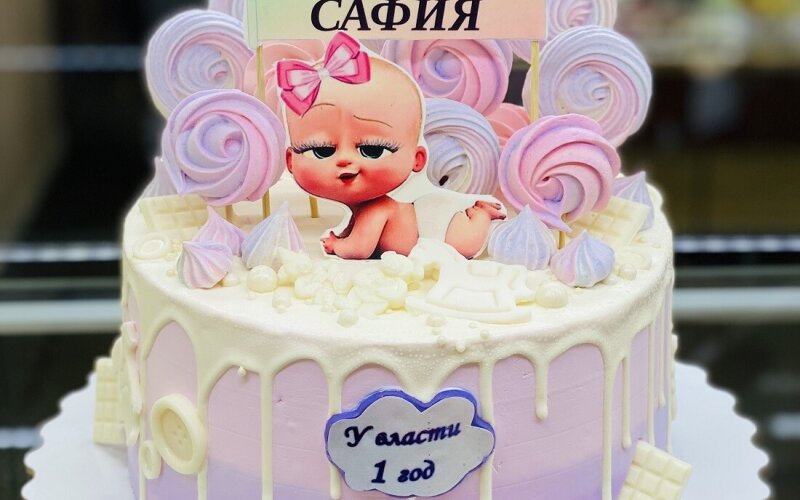 Торт Праздничный № 462, на 1 год девочке