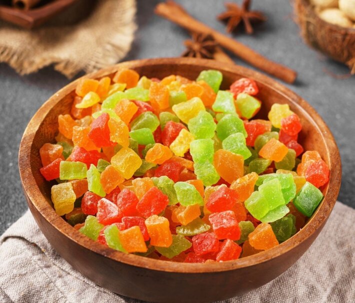 Ананас кубики цветные