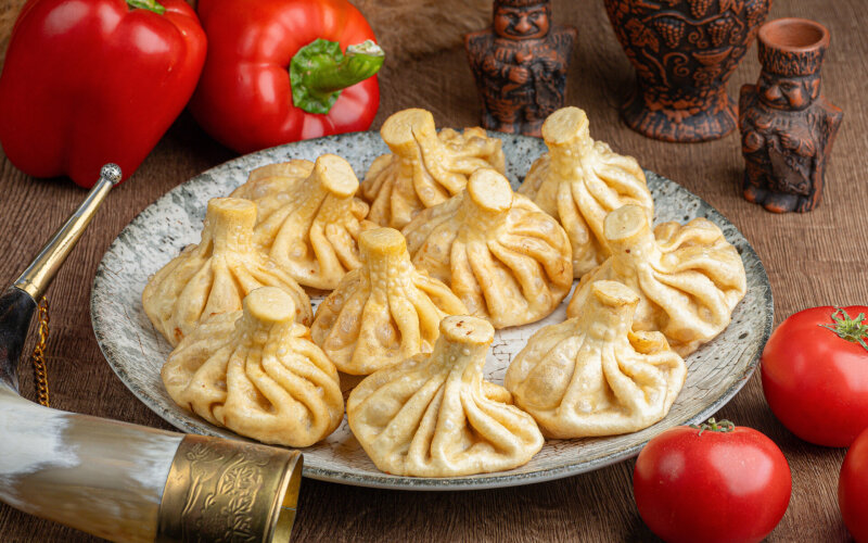 Хинкали с говядиной жареные