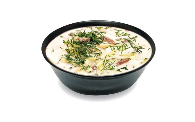Окрошка с КОПЧЕНОЙ КУРИНОЙ ГРУДКОЙ