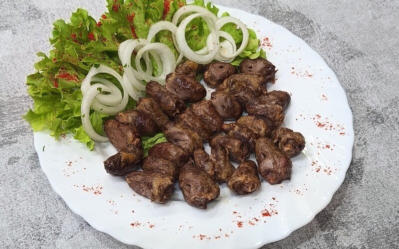 Сердечки куриные на мангале