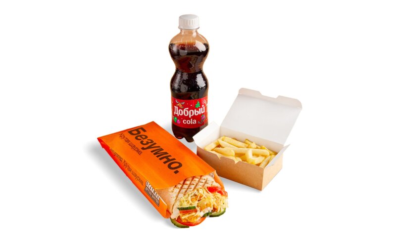 Комбо Сырная XL, фри, Добрый кола