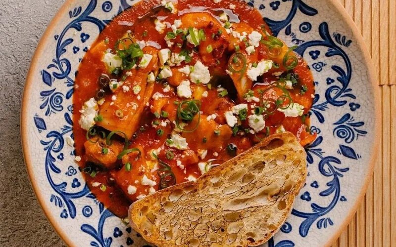 Саганаки с морепродуктами